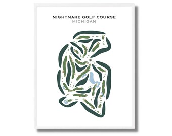 Nightmare Golf Course, Michigan | Golf Course Map, Golf Map, Golfer Gift For Him, Scorecard Layout, Golfer Boyfriend Gift, Art Print Decor