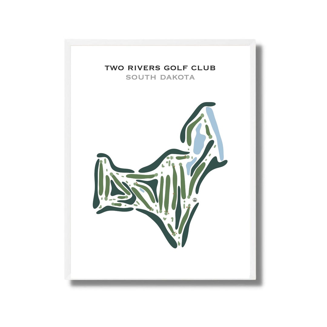 Two Rivers Golf Club, SD | Golf Course Map, Golf Map, Golfer Gift for ...