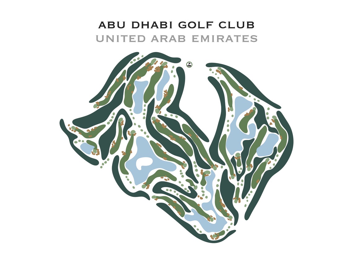 Abu Dhabi Golf Club United Arab Emirates Golf Course Map Etsy