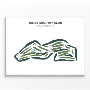 Kings Country Club, CA | Kunstdruck, Golf Karte, Golf Karte, Golf Karte, Score Karte, Golf Karte, Kunstdruck UNGERAHMT, für Sie und Ihn
