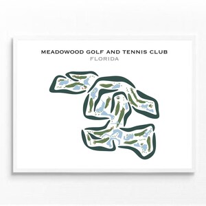 Meadowood Golf & Tennis Club, FL | Kunstdruck, Kunstdruck, Golf Karte, Golf Karte, Score Karte, Golf Karte, Landkarte, Landkarte, Geschenkidee für Ihn, UNGERAHMT