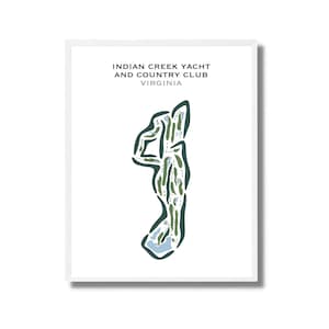 Indian Creek Yacht & Country Club, VA / Mapa del campo de golf, mapa de golf, regalo de golfista para él, diseño de tarjeta de puntuación, regalo de novio golfista, impresión artística