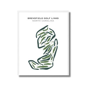 Brevofield Golf Links, Caroline du Nord | Carte du parcours de golf, carte du golf, cadeau golfeur pour lui, mise en page de la carte de score, cadeau petit ami golfeur, impression d'art sans cadre