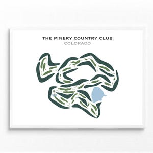 The Pinery Country Club, Colorado / Mapa del campo de golf, Mapa de golf, Regalo para golfista, Diseño de tarjeta de puntuación, Regalo para novio golfista, Lámina artística sin marco