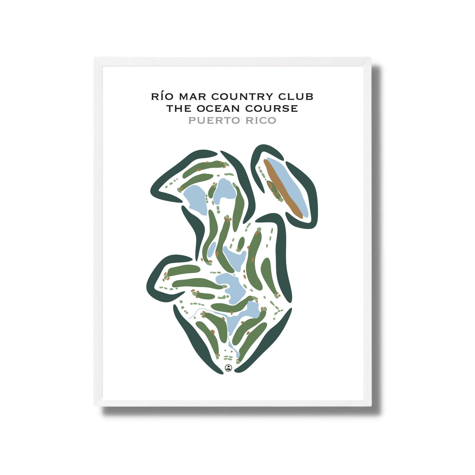 Rio Mar Country Club - The Ocean Course, PR | Golf Course Map, Golf Map, Golfer Gift For Him, Golfer Boyfriend Gift, Art Print Decor