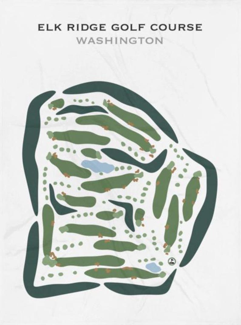 Elk Ridge Golf Course, WA | Golf Course Map, Golf Map, Golfer Gift for ...