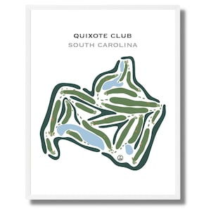 Quixote Club, South Carolina | Golf Course Map, Golf Map, Golfer Gift For Him, Scorecard Layout, Golfer Boyfriend Gift, Art Print Decor