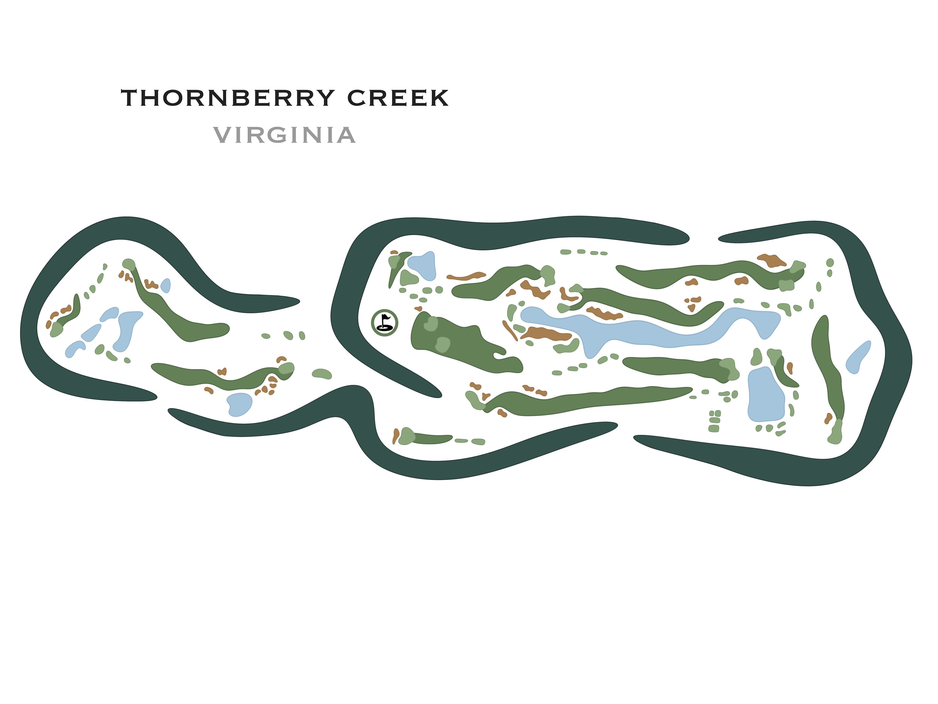 Thornberry Creek VA Golf Course Map Golfer Wall Décor Etsy