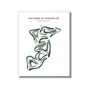 The Oaks à Kincheloe, Michigan | Carte du parcours de golf, carte du golf, cadeau golfeur pour lui, mise en page de la carte de score, cadeau petit ami golfeur, impression d'art sans cadre