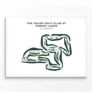 Der Palms Golf Club in Forest Lakes, FL | Kunstdruck, Golfspieler Geschenk, Golfspieler Karte, Scorekarten Layout, Landkarte, Kunstdruck UNGERAHMT, für Sie und Ihn