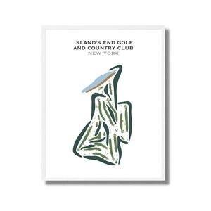 Island End Golf & Country Club, NY | Kunstdruck, Golfspieler Geschenk, Golfspieler Karte, Scorekarten Layout, Landkarte, Kunstdruck UNGERAHMT, für Sie und Ihn