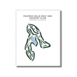Paupack Hills Golf & Country Club, PA | Kunstdruck, Golf Karte, Golf Karte, Geschenk für Ihn, Geschenk für Freund, Kunstdruck UNGERAHMT