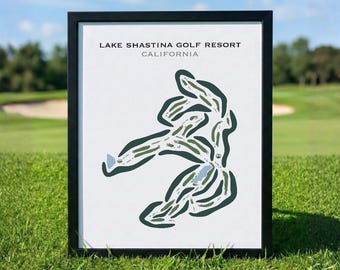 Lake Shastina Golf Resort, CA | Golf Course Map, Golf Map, Golfer Gift For Him, Scorecard Layout, Golfer Boyfriend Gift, Art Print Decor