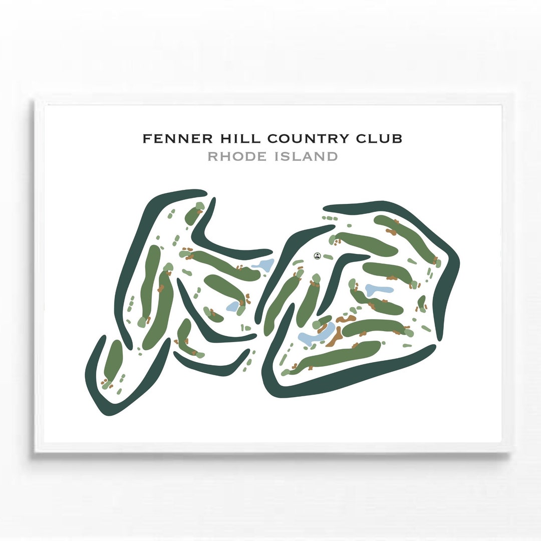 Fenner Hill Country Club RI Golf Course Map Golf Map Golfer Gift for