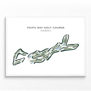 Poipu Bay Golf Platz, Hawaii | Kunstdruck, Golf Karte, Golf Karte, Golf Karte, Score Karte, Golf Karte, Kunstdruck Ohne Rahmen UNGERAHMT