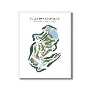 Bulls Bay Golf Club, SC | Kunstdruck, Golf Karte, Golf Karte, Golf Karte, Score Karte, Golf Karte, Kunstdruck UNGERAHMT, für Sie und Ihn