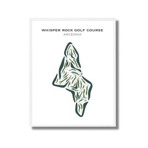 Parcours de golf Whisper Rock, Arizona | Carte du parcours de golf, carte du golf, cadeau golfeur pour lui, mise en page de la carte de score, cadeau petit ami golfeur, impression d'art sans cadre