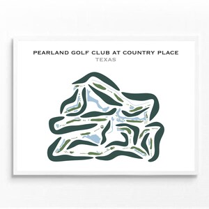 Club de golf de Pearland à Country Place, Texas | Carte du parcours de golf, carte du golf, cadeau golfeur pour lui, mise en page de la carte de score, cadeau golfeur BF, impression d'art sans cadre