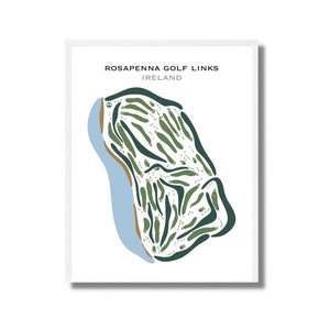 Rosapenna Golf Links, Irlande | Carte du parcours de golf, carte du golf, cadeau golfeur pour lui, mise en page de la carte de score, cadeau petit ami golfeur, impression d'art sans cadre