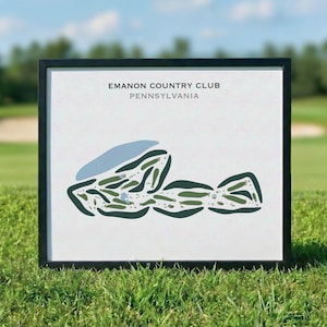 Emanon Country Club, Pennsylvania | Golf Course Map, Golf Map, Golfer Gift For Him, Scorecard Layout, Golfer Boyfriend Gift, Art Print Decor