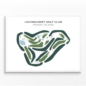 Louisquisset Golf Club, RI / Mapa del campo de golf, mapa de golf, regalo de golfista para él, diseño de tarjeta de puntuación, regalo de novio golfista, impresión artística SIN MARCO