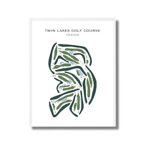 Twin Lakes-golfbaan, ID | Golfbaankaart, golfkaart, golfer cadeau voor hem, scorecardlay-out, cadeau golfer vriendje, kunstdruk INGELIJST