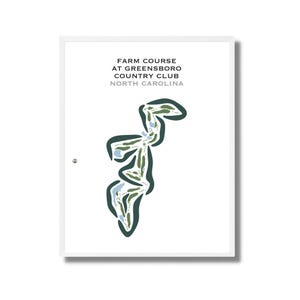 de golf à la ferme au Greensboro Country Club, Caroline du Nord | Carte du terrain de golf, carte du golf, cadeau golfeur pour lui, cadeau petit ami golfeur, impression d'art sans cadre