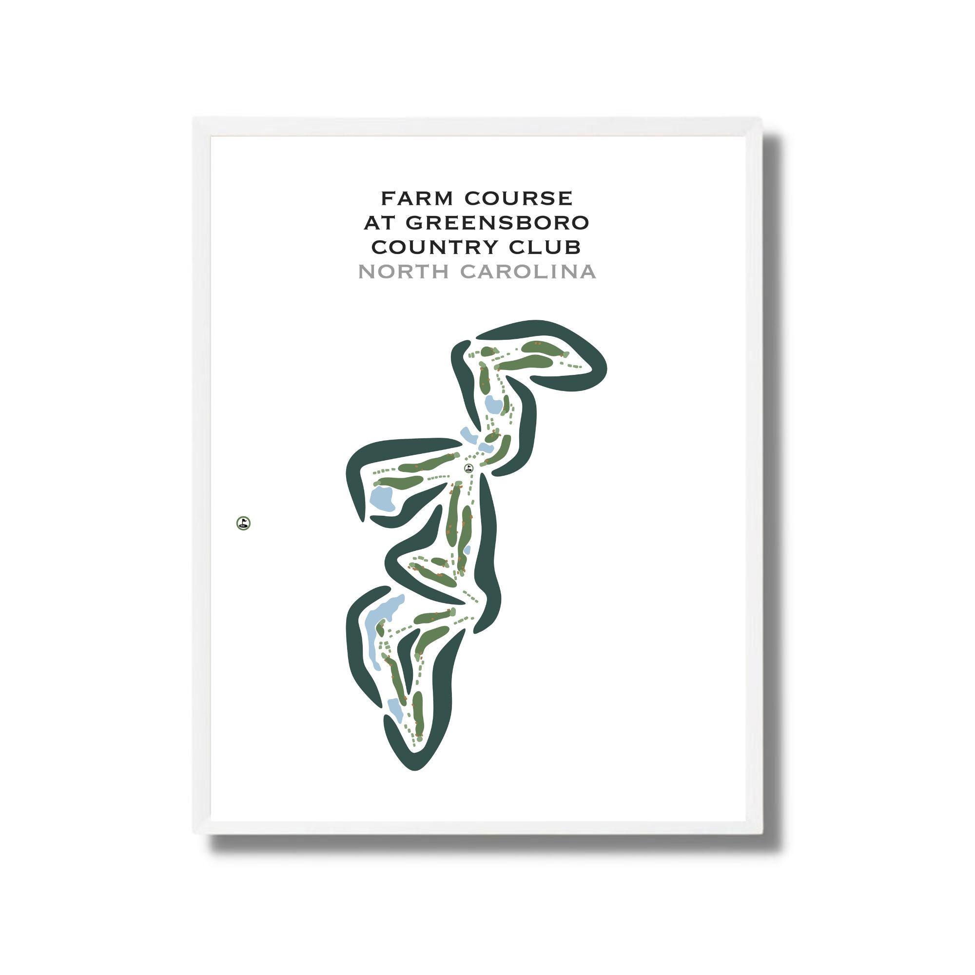 ゴルフコースマップ キャンバスウォールアート、ノースカロライナ州