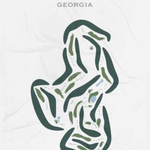 May include: A map of the Highlands Course at McLemore Resort Club in Georgia. The course layout is depicted in green and olive green, with water features in blue. The text "HIGHLANDS COURSE AT MCLEMORE RESORT CLUB GEORGIA" is at the top.