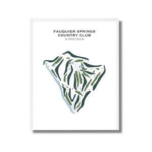 Country Club de Fauquier Springs, Virginie | Carte du parcours de golf, décoration, cadeau golfeur pour lui, mise en page de la carte de score, cadeau petit ami golfeur, impression d'art sans cadre