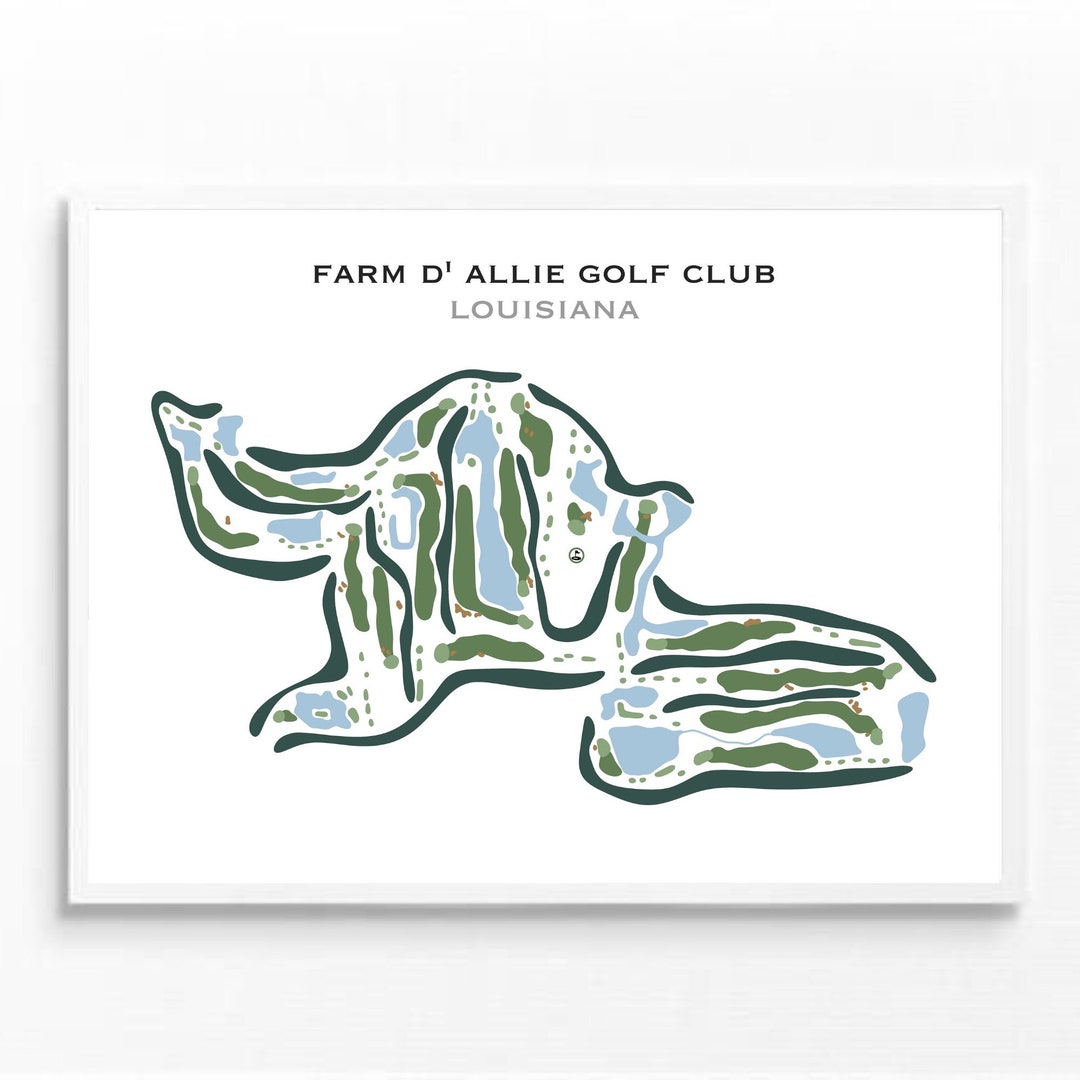 Farm D #39 allie Golf Club LA Golf Course Map Home Decor Golfer Gift for Farm D #39 allie Golf Club LA Golf Course Map Home Decor Golfer Gift for