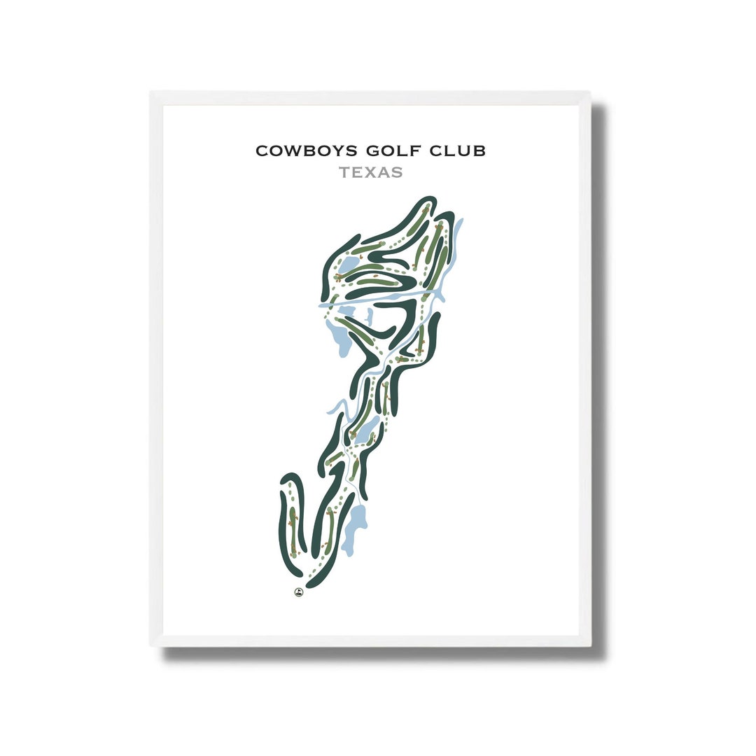 Cowboys Golf Club Texas Golf Course Map Home Decor Golfer Etsy