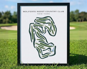 Wolferts Roost Country Club, NY Golf Course Map Wall Art, Golfer Gift For Him, Scorecard Layout, Golfer Boyfriend Gift, Art Print Decor