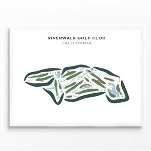 Riverwalk Golf Club, CA | Golf Course Map, Golf Map, Golfer Gift For Him, Scorecard Layout, Golfer Boyfriend Gift, Art Print Decor