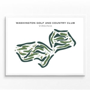 Washington Golf & Country Club, Virginia | Kaart golfbaan, decor, golfer cadeau voor hem, scorecardlay-out, cadeau golfer vriendje, kunstdruk INGELIJST