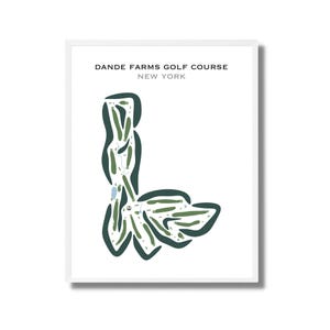 Parcours de golf de Dande Farms, État de New York | Carte du parcours de golf, carte du golf, cadeau golfeur pour lui, mise en page de la carte de score, cadeau petit ami golfeur, impression d'art sans cadre