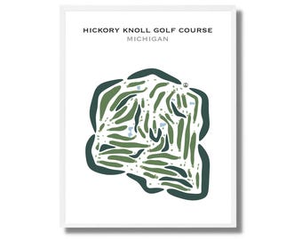 Hickory Knoll Golf Course, MI Golf Course Map Wall Art, Golf Map Wall Decor, Golf Gift For Women, Mancave Wall Poster, Thanksgiving Gift
