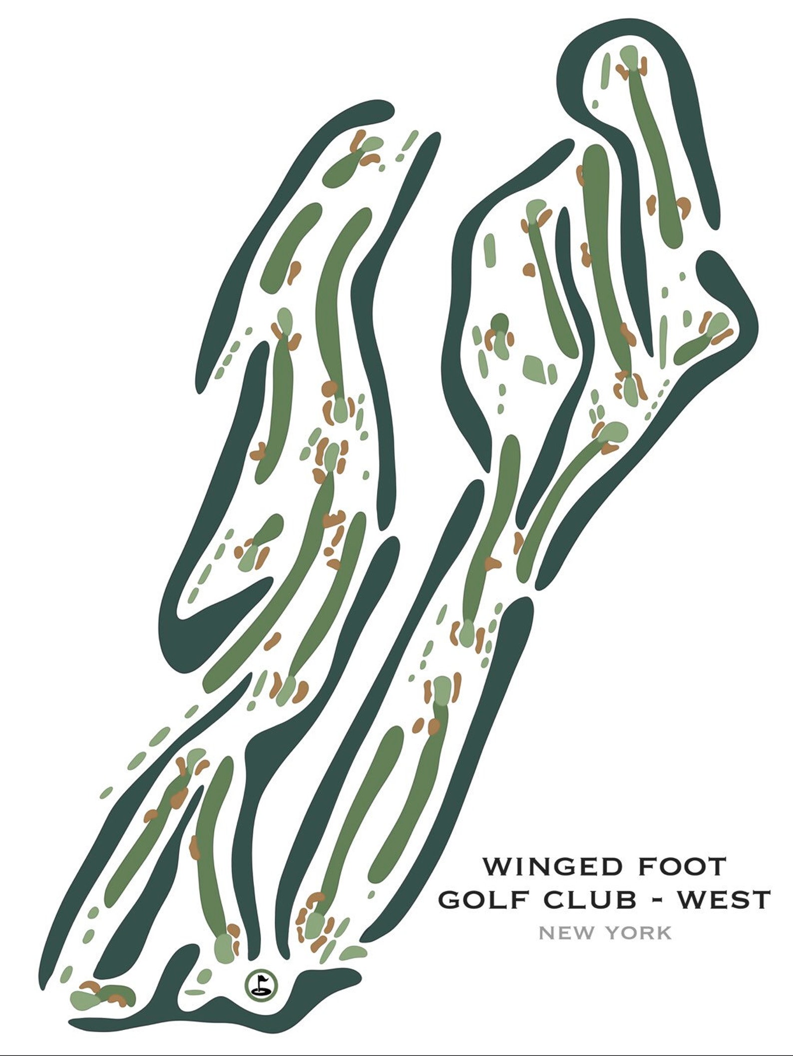 Winged Foot Golf Club West Course Located in Westchester Etsy