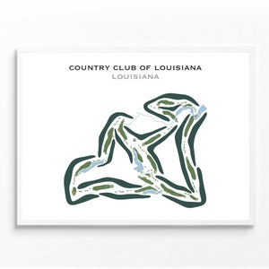 Country Club of Louisiana, LA | Golf Course Map, Golf Map, Golfer Gift For Him, Scorecard Layout, Golfer Boyfriend Gift,Art Print Decor