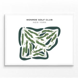 Monroe Golf Club, New York | Golf Course Map, Golf Map, Golfer Gift For Him, Scorecard Layout, Golfer Boyfriend Gift, Art Print Decor