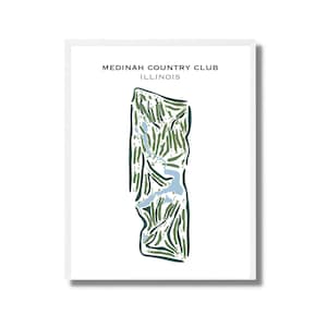 Medinah Country Club, Illinois, Golf Platz Karte, Golf Kunst für Wand, Geschenke für Golfer, Scorekarten Layout, UNGERAHMT
