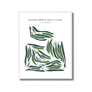 Club de golf d'érable à sucre, Illinois | Carte du parcours de golf, carte du golf, cadeau golfeur pour lui, mise en page de la carte de score, cadeau petit ami golfeur, impression d'art sans cadre