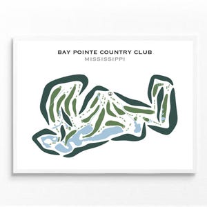 Bay Pointe Country Club, Mississippi | Golf Wanddekor, Golf Wandkunst, Golf Geschenke für Männer, Papa Geschenk | Aquarell Style Kunstdruck Kein gerahmt