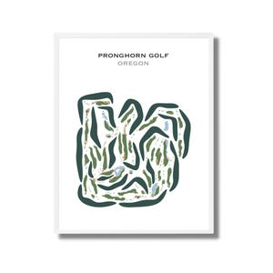 Pronghorn Golf Club, Oregon | Carte du parcours de golf, carte du golf, cadeau golfeur pour lui, mise en page de la carte de score, cadeau petit ami golfeur, impression d'art sans cadre