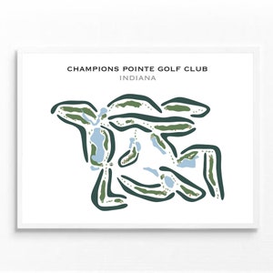Champions Pointe Golf Club, IN / Mapa del campo de golf, decoración, regalo de golfista para él, diseño de tarjeta de puntuación, regalo de novio golfista, impresión artística SIN MARCO