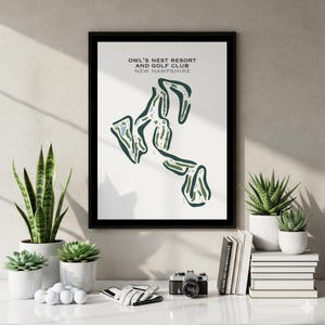 Arte mural de Owl's Nest Resort & Golf Club, Nuevo Hampshire, impresiones de campos de golf, arte mural de golf, pintura de golf, regalo de golf, regalo de cumpleaños para papá golfista