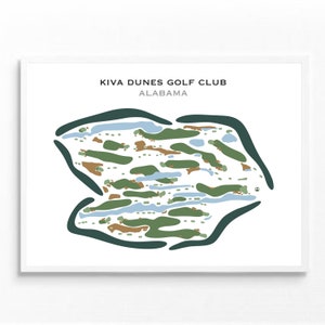 Kiva Dunes Golf Club, AL, golfbaan print, attent kerstcadeau, cadeau golfliefhebber, cadeau-idee verjaardag voor hem, INGELIJSTE wanddecoratie