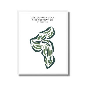 Golf et loisirs à Castle Rock, Virginie | Carte du parcours de golf, carte du golf, cadeau golfeur pour lui, carte de pointage, cadeau petit ami golfeur, impression d'art sans cadre