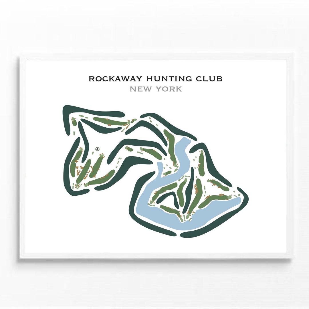 Rockaway Hunting Club, NY Golf Course Map Wall Art, Golfer Lover Gift ...