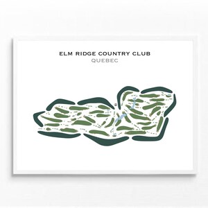 Elm Ridge Country Club, Quebec / Mapa del campo de golf, decoración, regalo de golfista para él, diseño de tarjeta de puntuación, regalo de novio golfista, impresión artística SIN MARCO